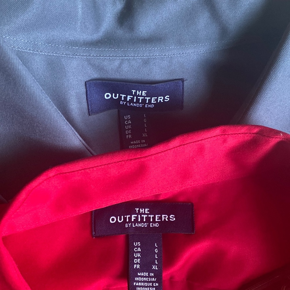 🆕Lot of 2 The Outfitters by Lands End Button Down Dress Shirts-100%Supima cotton - Picture 4 of 16